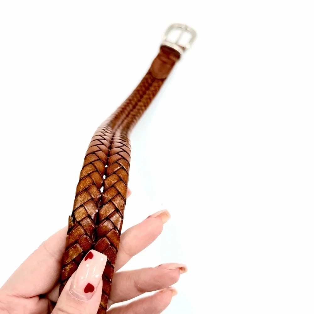 COACH VINTAGE 5922 Tan Braided Leather Woven Belt Size 40